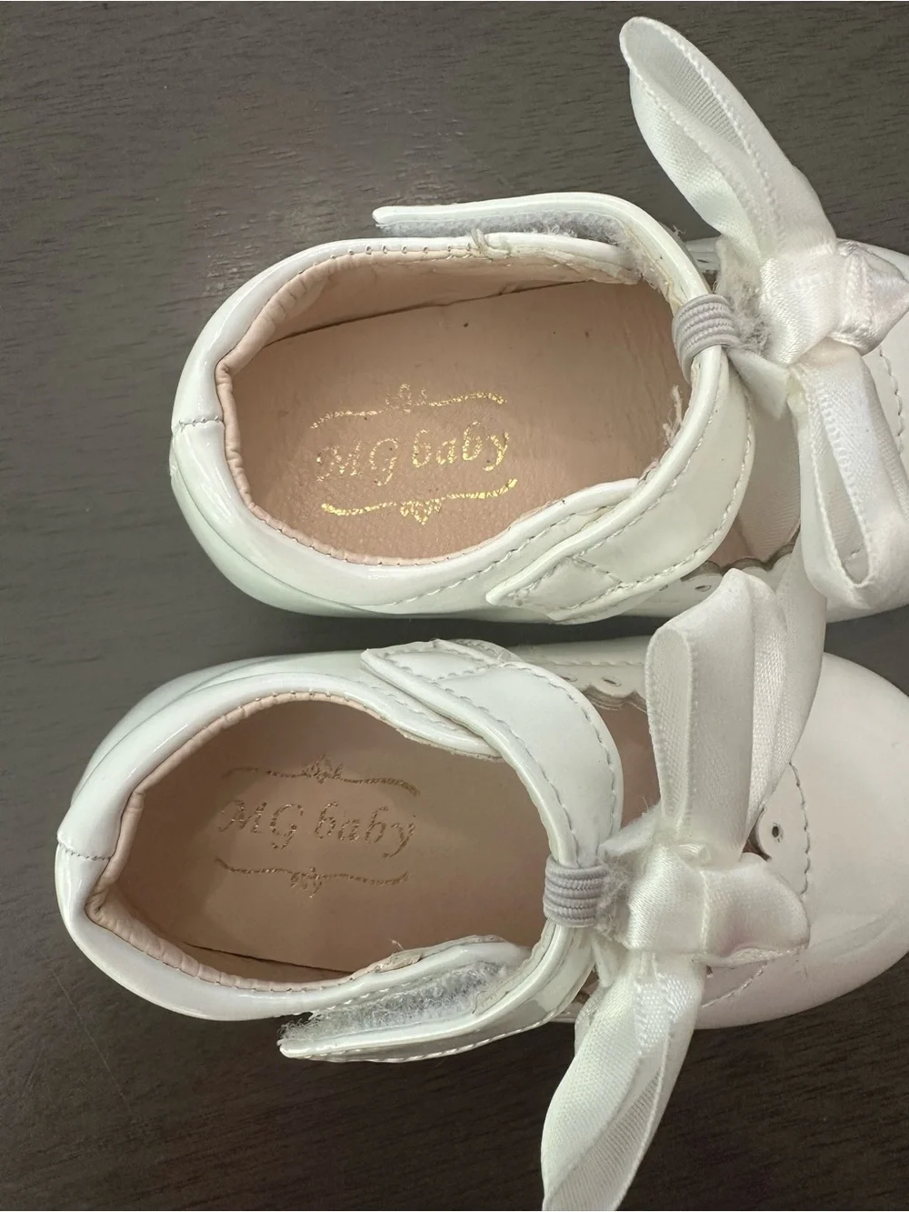 MG Baby White Bow Dress Shoes